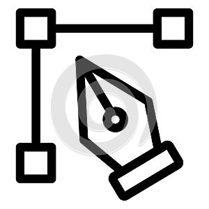 Draw tool, illustrator shape Isolated Vector Icon which can be easily modified or edited
