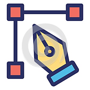 Draw tool, illustrator shape Isolated Vector Icon which can be easily modified or edited