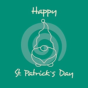 Draw vector illustration card with gnomes with Happy St Patrick s Day