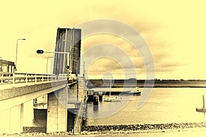 Drawbridge across the Canal in Holland