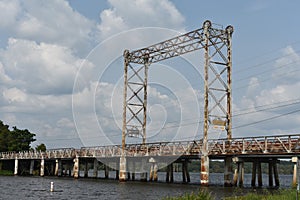 Drawbridge built in 1914 in Mooringsport Louisianain Caddo Parish