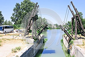 Drawbridge in country side near Arles