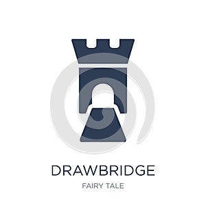 drawbridge icon. Trendy flat vector drawbridge icon on white background from Fairy Tale collection