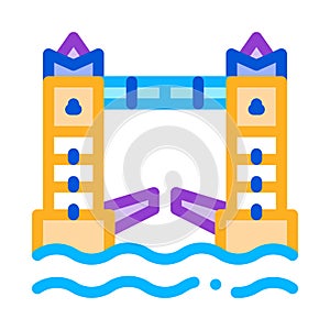 Drawbridge icon vector outline illustration