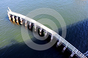 Drawbridge ladder in intercoastal in Florida