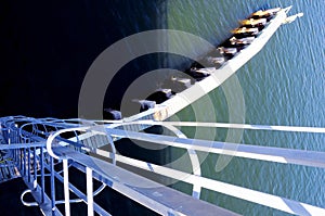 Drawbridge ladder in intercoastal in South Florida