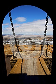 Drawbridge lanzarote ower and door in teguise arrecife