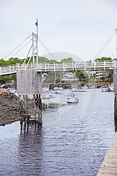 Drawbridge at Perkins Cove Harbor in Oginquit Maine