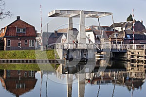 Drawbridge in Woerden in the Netherlands