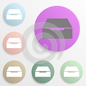 Drawer badge color set. Simple glyph, flat vector of web icons for ui and ux, website or mobile application