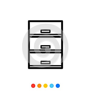 Drawer cabinet icon,Vector and Illustration