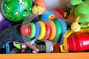 Drawer with different toys