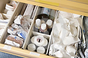 Drawer of medical supplies photo