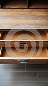 Drawer perspective Top view of an opened, invitingly empty drawer