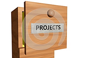 Drawer with projects documents