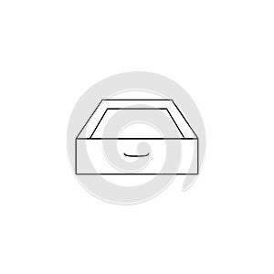 Drawer thin line icon. Drawer Hand Drawn thin line icon