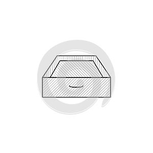 Drawer thin line icon. Drawer Hand Drawn thin line icon