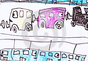 Drawing Abstract Baby bus