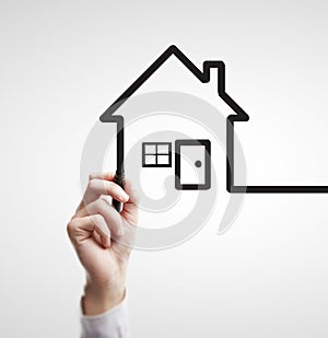 Drawing abstract house