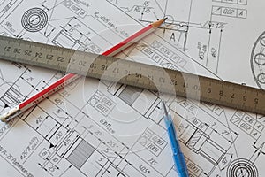 Drawing accessories on the project under development from the drawings. The concept of engineering and production of technical