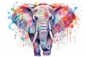 Drawing african design illustration animal watercolor wildlife nature mammal safari background elephant