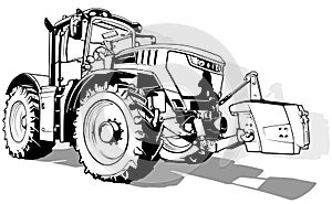 Drawing of Agricultural Tractor