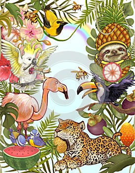 Drawing of an animal in a forest