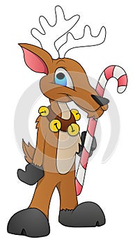 Santa Reindeer - Cartoon Character - Vector Illustration