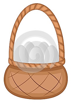 Easter Eggs Basket - Cartoon Character - Vector Illustration
