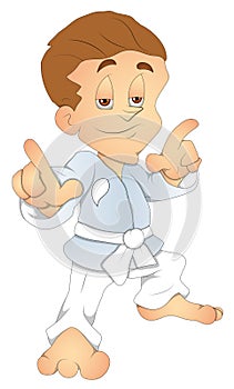 Karate Kid - Cartoon Character- Vector Illustration photo