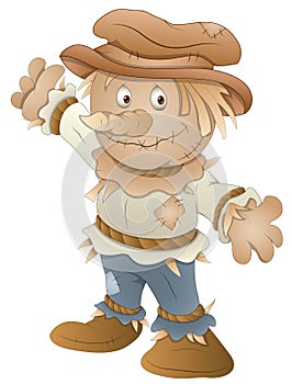 Cute Scarecrow - Cartoon Character - Vector Illustration