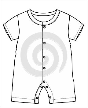 Drawing Of a baby romper Outline Sketch Vector art