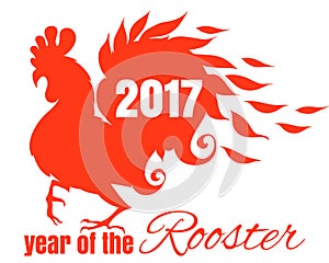 Drawing of the bird. The symbol of the chinese new year of roost