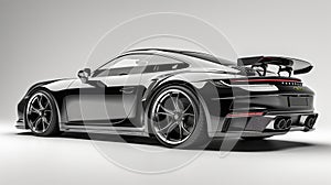 Drawing Of A Black car On A White Background