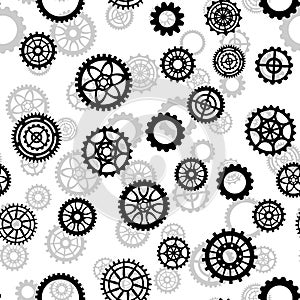 Seamless pattern with different gears