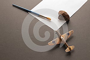 Drawing board. Desk with drawing elements.