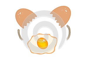 Egg with crack shell