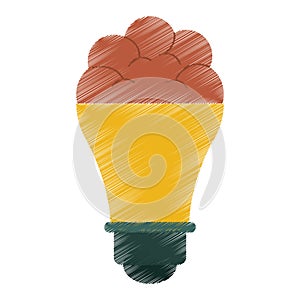 Drawing brain bulb idea innovation creative outline