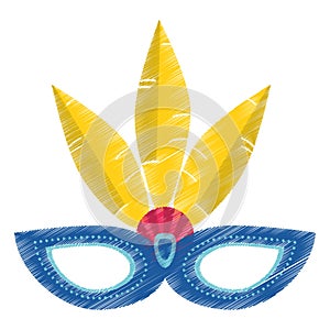 Drawing brazil carnival mask