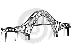 Drawing of The Bridge of the Americas, Panama Canal photo