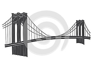 Drawing of the Brooklyn Bridge in New York