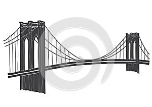 Drawing of the Brooklyn Bridge in New York photo