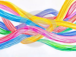 A drawing of a bunch of colored pencils on a white surface