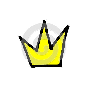 DRAWING OF A CARTOON CROWN WITH BLACK OUTLINE photo