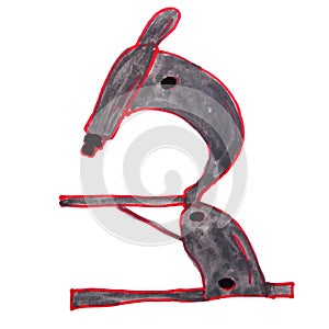 Drawing cartoon kids watercolor microscope on