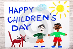 Drawing: Children`s day card