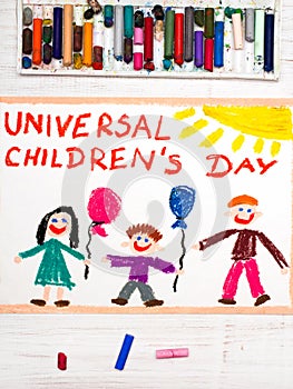 Drawing: Children`s day card.