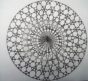 Drawing of a circle made of smaller circles