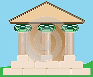 Drawing of Classical Building.