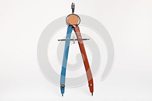 A drawing compass, commonly used in geometry and drafting.